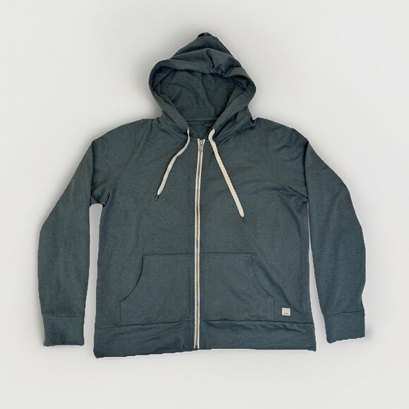 VUORI Halo Essential Womens Hoodie XL Heather Green Full Zip Jacket Athleisure - Picture 1 of 8